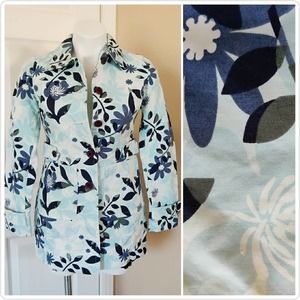 Ann Taylor LOFT floral trench coat sz XSP